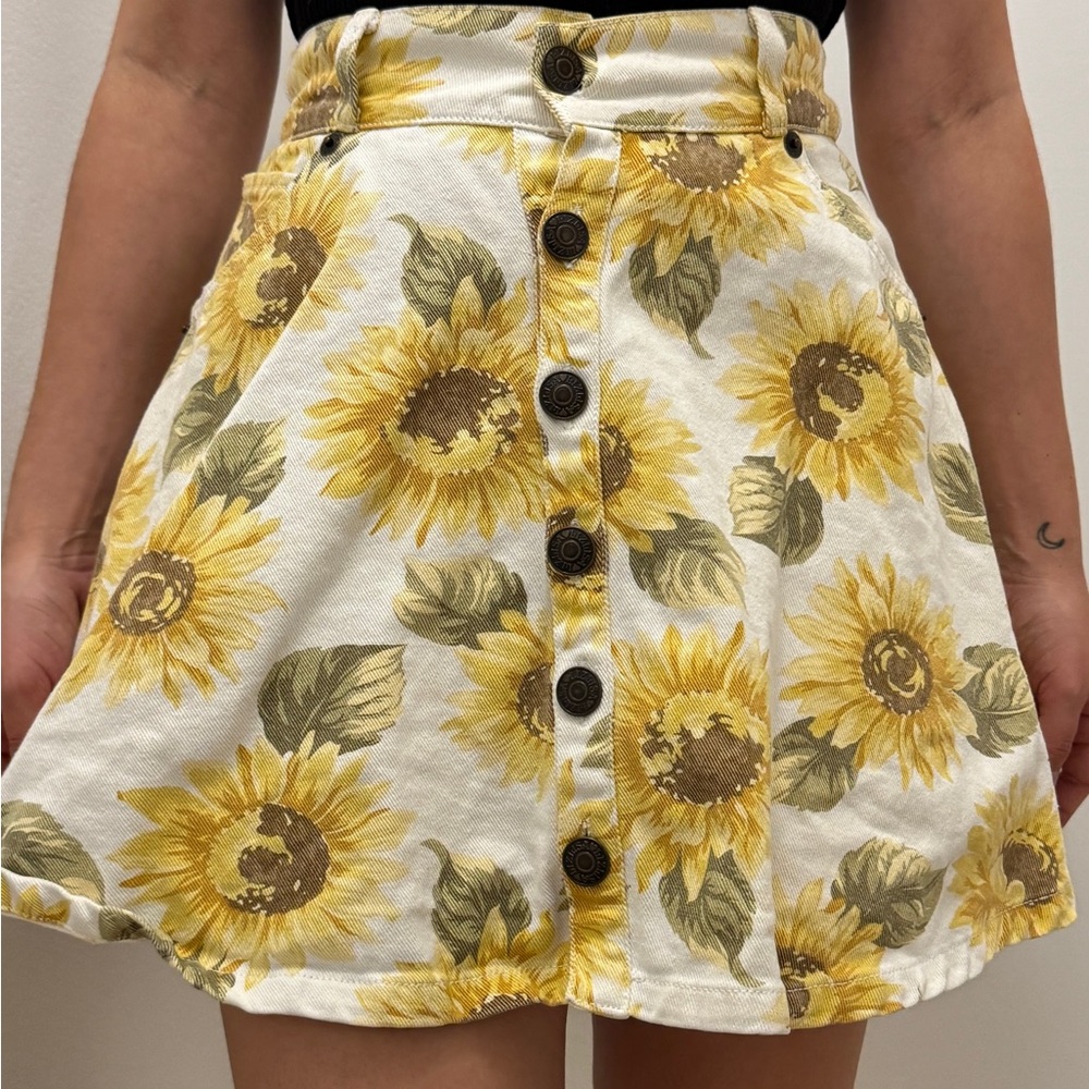 LIZ LISA Yellow Sunflower Skater Skirt